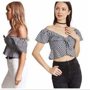 Forever 21 gingham peplum top
